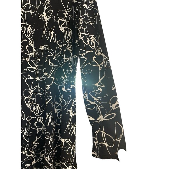New Nine West Long Sleeve Wrap dress Size XXL Black &  White Casual Fancy - Picture 6 of 8